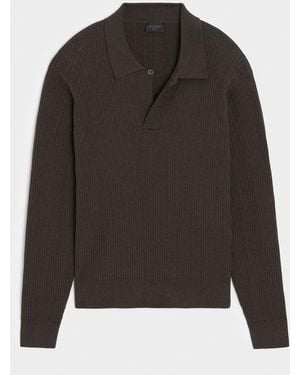 Todd Synder X Champion Ribbed Cotton-cashmere Sweater Polo - Black