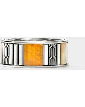 Todd Synder X Champion John Hardy Sterling Silver Tiger Eye Icon Band Ring - White