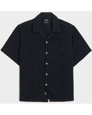 Todd Synder X Champion Cropped Cotton Camp Collar Shirt - Blue