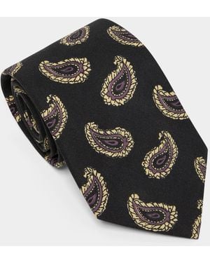 Todd Synder X Champion Italian Silk Dark Paisley Tie - Black