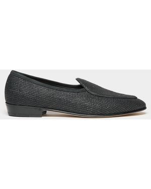 Baudoin & Lange Todd Snyder X Raffia Sagan Loafer - Black