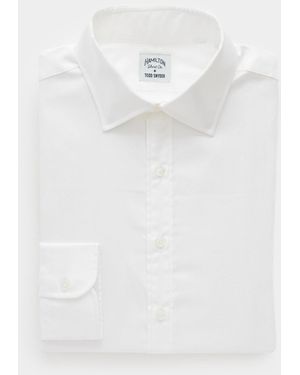 Hamilton Hamilton + White Herringbone Dress Shirt