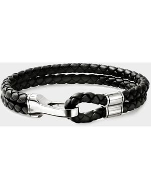John Hardy Leather Double Row Bracelet - Black