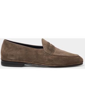 Rubinacci Todd Snyder X Unlined Suede Penny Loafer - Brown