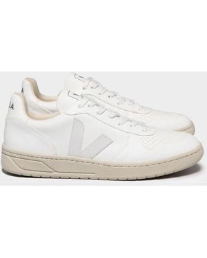 Veja V-10 Leather Sneaker - White