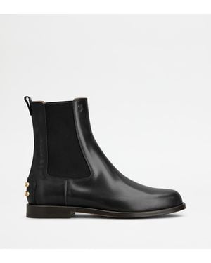 Tod's Chelsea Boots Metal Dots Aus Leder - Schwarz