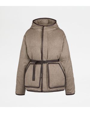 Tod's Cashmere Blend Padded Jacket - Natural