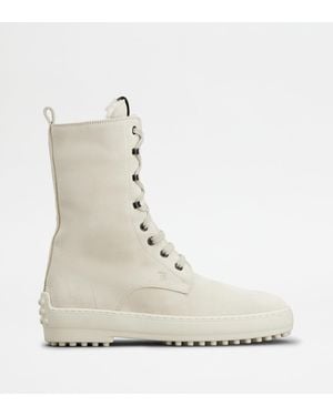 Tod's Winter Gommino Ankle Boots - White