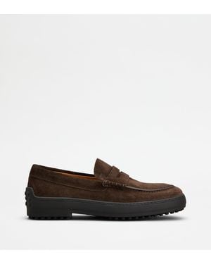 Tod's Loafers Winter Gommino Aus Veloursleder - Braun