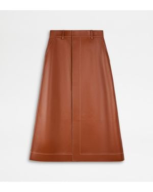Tod's Jupe Portefeuille En Cuir - Marron