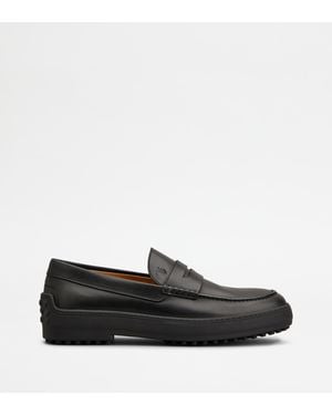 Tod's Loafers Winter Gommino Aus Leder - Schwarz