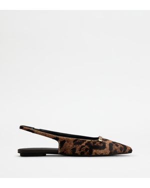 Tod's Slingback Ballerinas - Brown