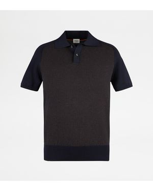 Tod's Silk Blend Polo Shirt - Black
