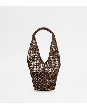 Tod's Di Bag Folio Borsa A Spalla - Metallizzato