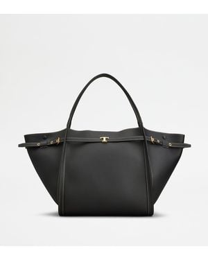 Tod's T Signature Shopping Bag - Black