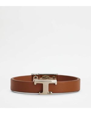 Tod's Bracciale T Timeless in Pelle - Marrone