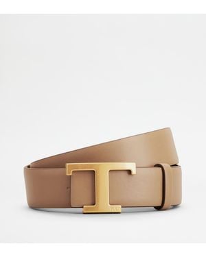 Tod's T Timeless Reversible Belt - Natural