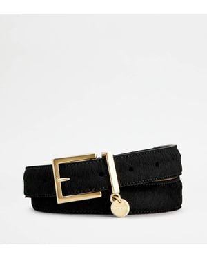 Tod's Ceinture En Cuir Effet Poulain - Noir