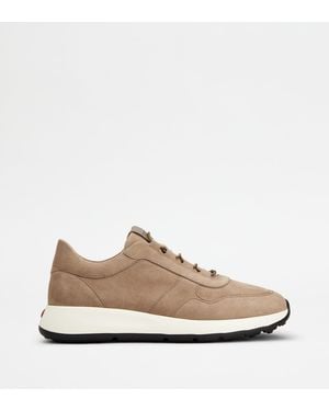Tod's Logo Stamped Low-Top Trainers - Natural