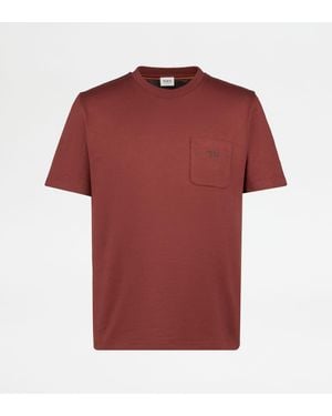 Tod's T-Shirt Aus Jersey - Rot