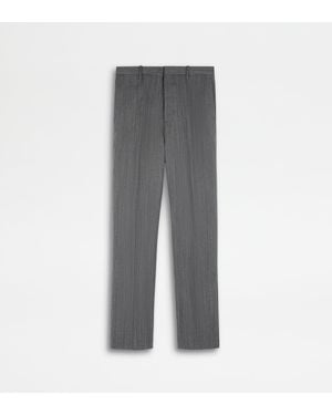 Tod's Wool Blend Slim Fit Pants - Gray