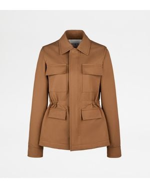 Tod's Field Jacket Aus Gabardine - Braun