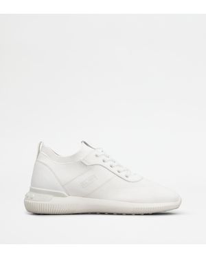 Tod's No_Code Knit in Tessuto Tecnico e Pelle - Bianco