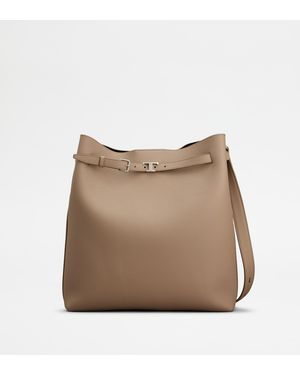 Tod's Hobo-Tasche Aus Leder Medium - Natur