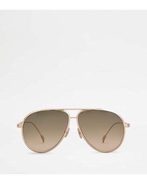 Tod's Teardrop Sunglasses With Temples - Natural