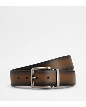 Tod's Ceinture Réglable Et Réversible En Cuir - Marron
