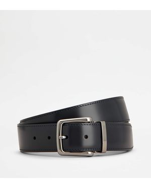 Tod's Ceinture Réglable Et Réversible En Cuir - Noir