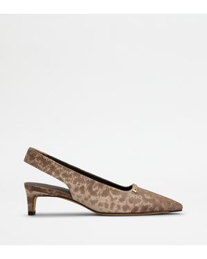 Tod's Slingback Court Shoes - Brown