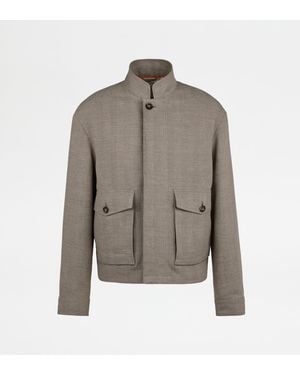 Tod's Linen Blend Jacket - Grey