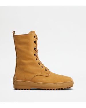 Tod's Stiefeletten Winter Gommino Aus Nubukleder - Braun