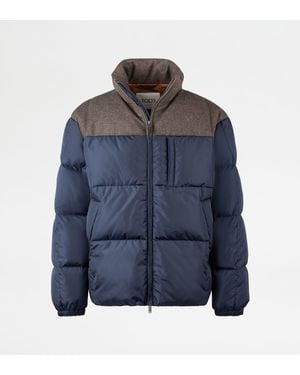 Tod's Bi-Material Down Jacket - Blue
