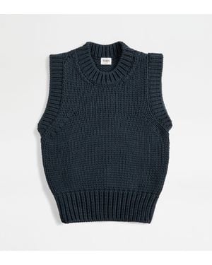 Tod's Gilet Misto Cotone - Blu