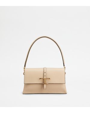 Tod's T Timeless Flap Bag - Natural