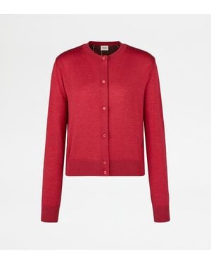 Tod's Silk Blend Cardigan - Red