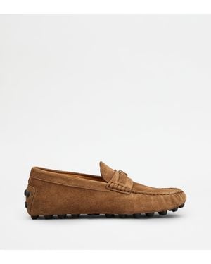 Tod's Mokassins Gommino Bubble Aus Veloursleder - Braun