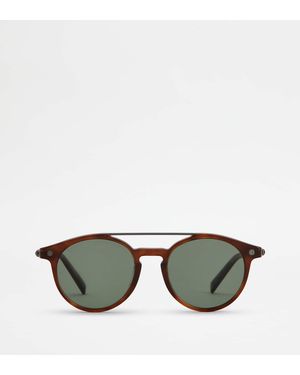 Tod's Rounded Sunglasses With Temples - Green