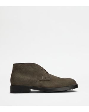Tod's Bottine En Cuir Velours - Marron