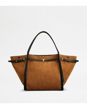 Tod's T Signature Shopping Bag - Brown