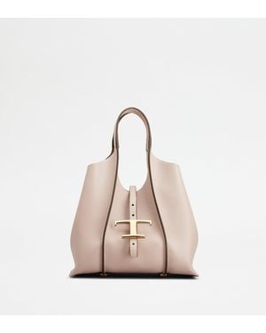 Tod's Shopper T Timeless Aus Leder Mini - Natur