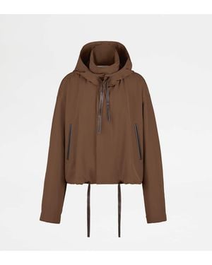 Tod's Silk Blend Short Windbreaker - Brown
