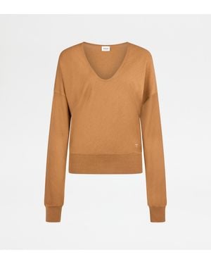 Tod's Pullover Aus Einer Seidenmischung - Braun