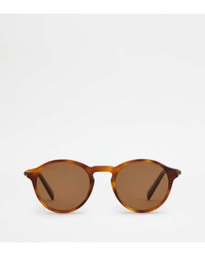 Tod's Rounded Sunglasses With Temples - Brown