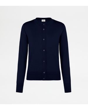 Tod's Cardigan Misto Seta - Blu