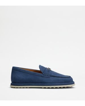 Tod's Loafers Aus Nubukleder - Blau