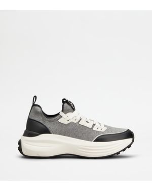 Tod's Fabric And Leather Trainers - White