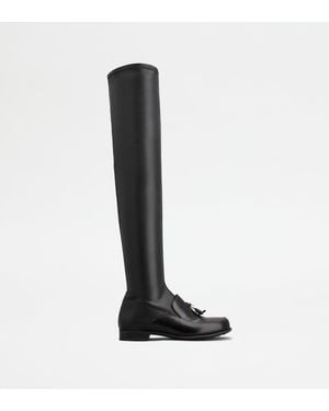 Tod's Overknee-Stiefel Aus Leder - Schwarz